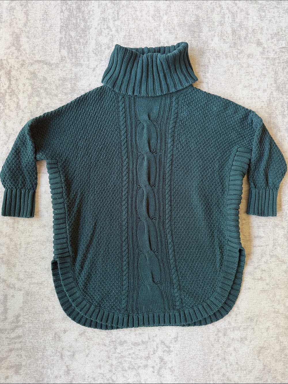 Express Dark Green Cable-Front Turtleneck Sweater